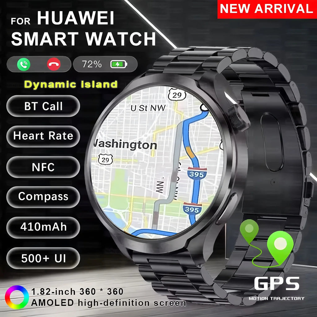 Nuevo reloj inteligente deportivo GPS a la moda para hombre, pantalla AMOLED de 1,85 ", frecuencia cardíaca, presión arterial, salud, reloj inteligente para IOS y Android