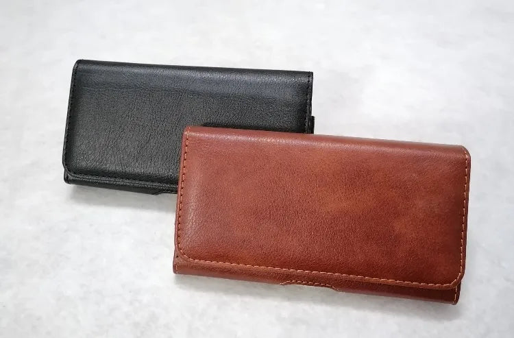 Funda Universal de Cuero para Teléfono con Clip para Cinturón