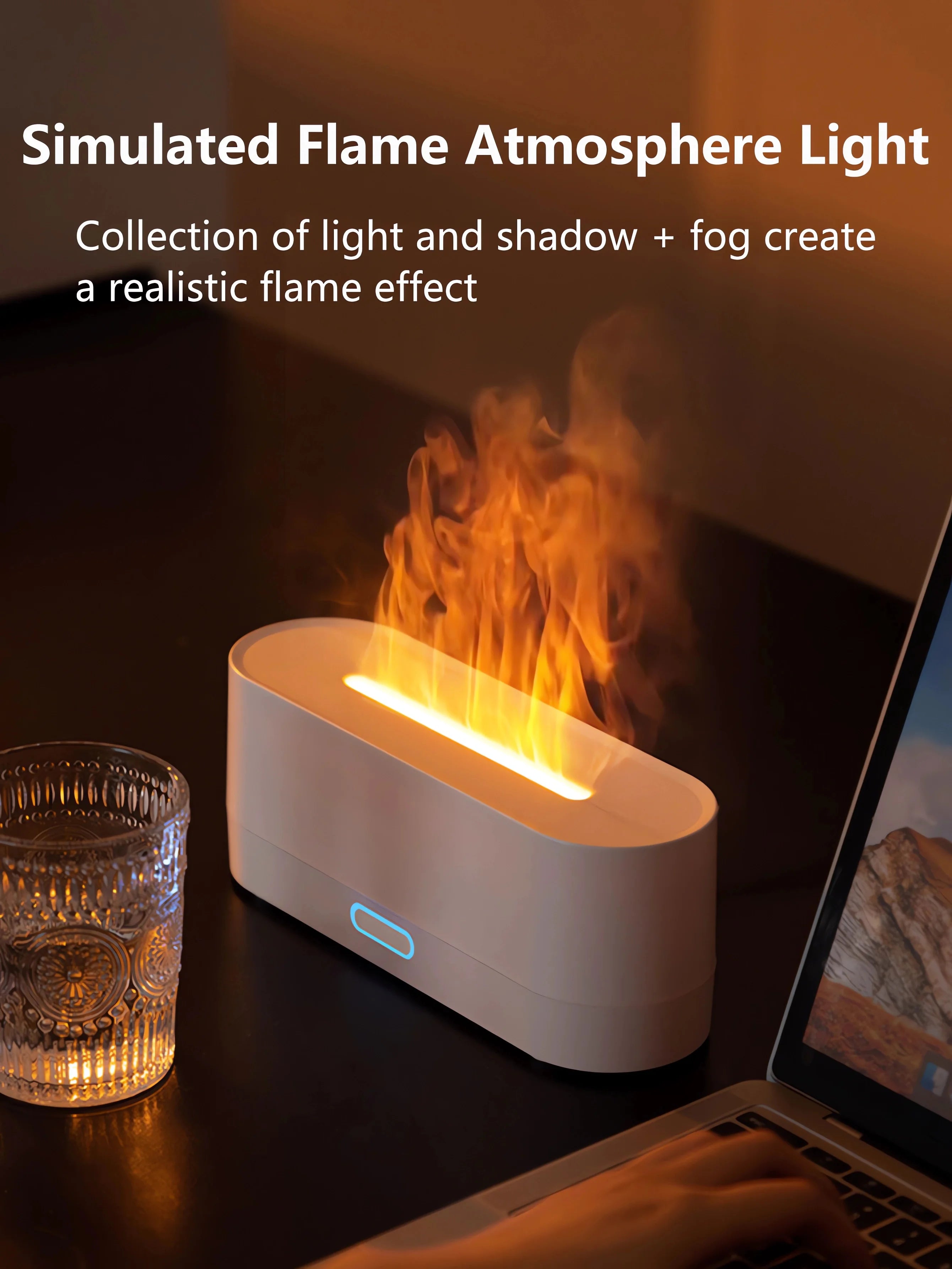 Nueva llama humidificador de aire difusor de Aroma 160mL hogar ultrasónico máquina de niebla nebulizador aceite esencial simulación llama lámpara Difusor