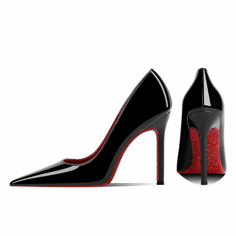 Stilettos de Mujer Punta Fina con Brillantes - Tacones Altos Elegantes