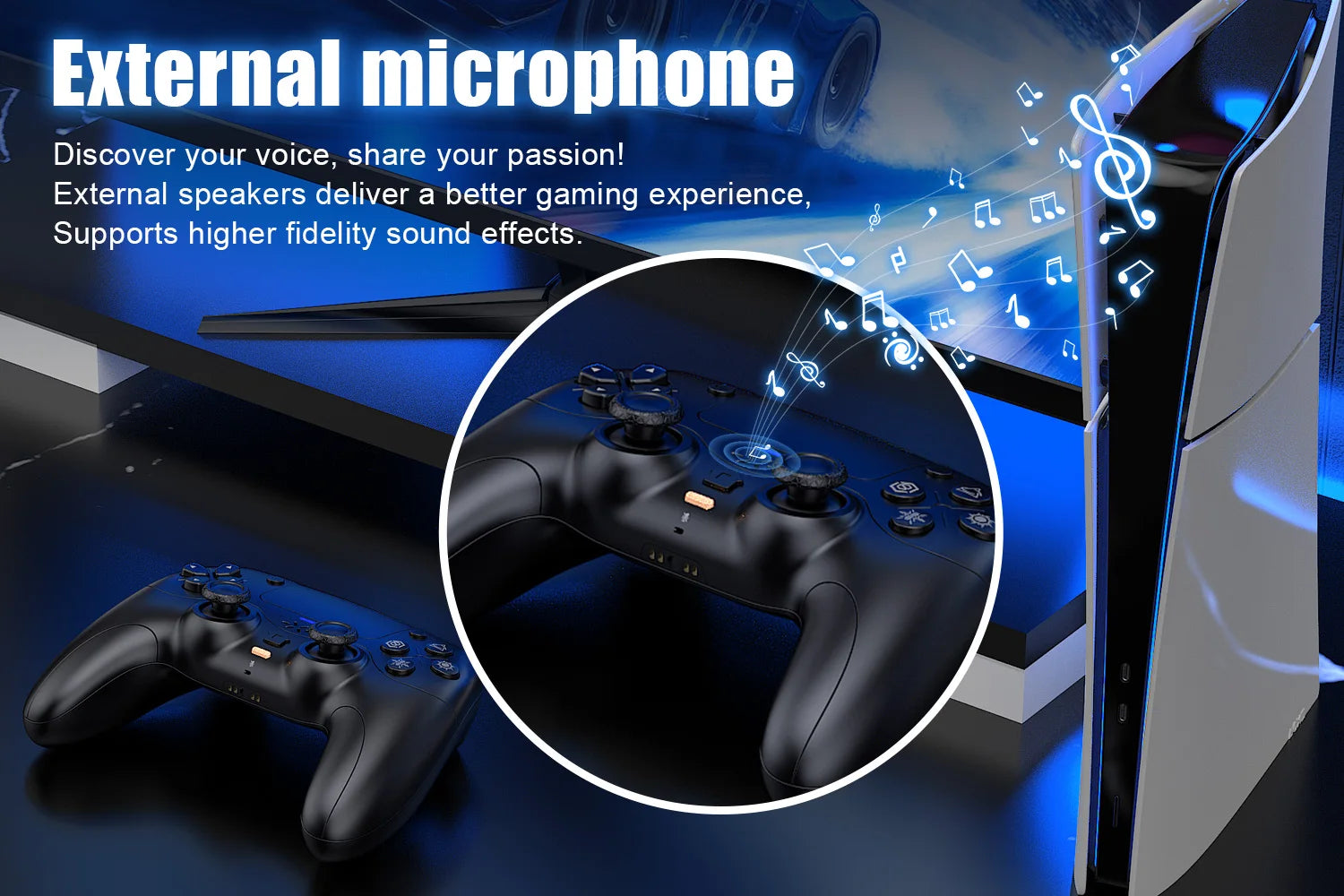 Mando inalámbrico para Playstation 5 con Turbo Dual Sense, vibración adaptativa, gatillos, micrófono externo, controlador de juegos para consola PS5