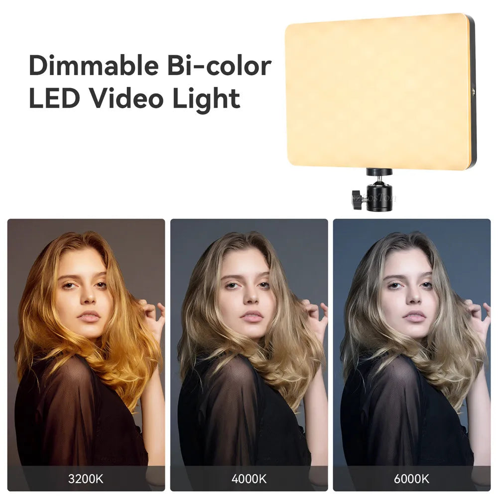 Panel de luz LED para fotografía y vídeo de 8/12 pulgadas, Kit de iluminación para estudio fotográfico para disparar transmisión en vivo Youbube con soporte para trípode