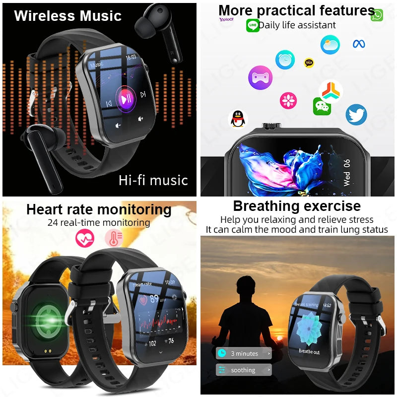 Reloj Inteligente Pantalla 2.2 Pulgadas Bluetooth