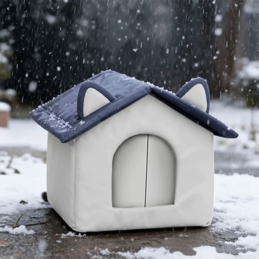Refugio Aislado para Gatos de Exterior — Impermeable y Resistente