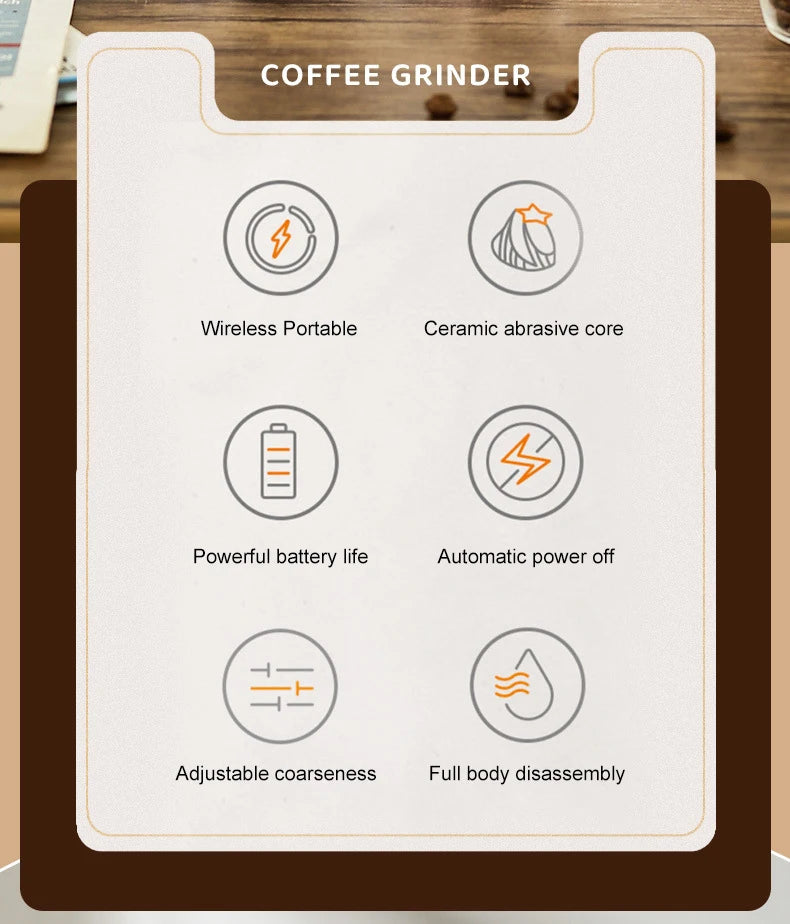 Molinillo de Café Cerámico Inalámbrico USB