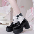 Zapatos Mary Jane Lolita de Plataforma con Hebilla Corazón para Mujer