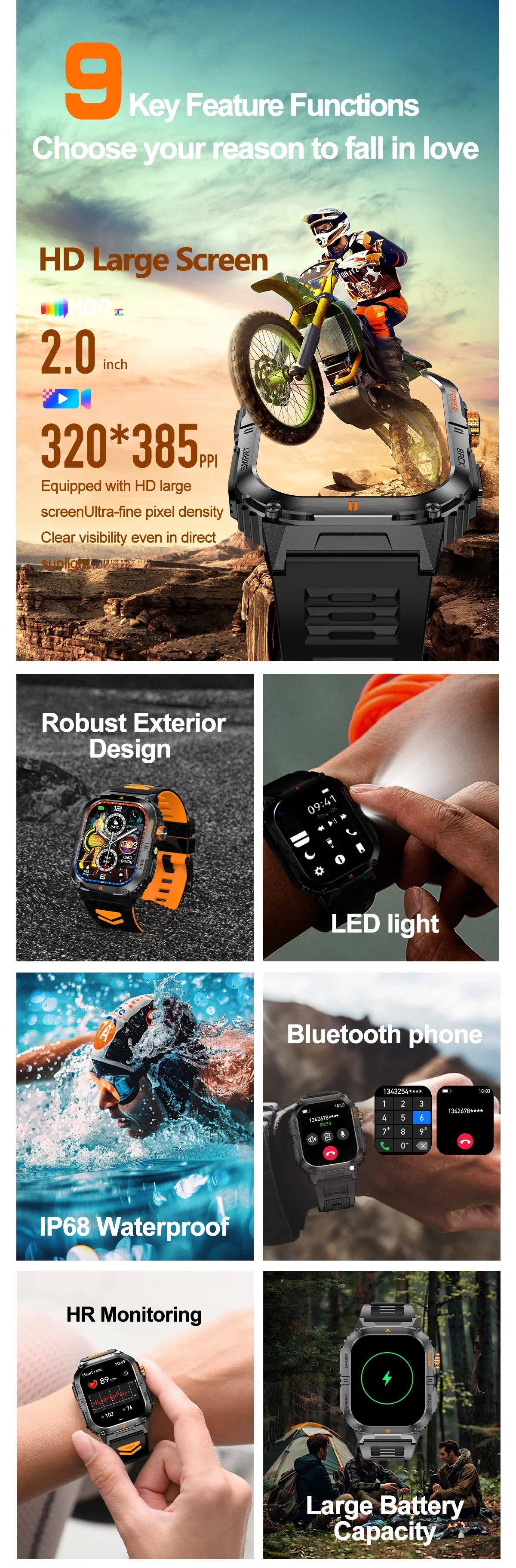 Reloj Inteligente Deportivo IP68 100+ Modos