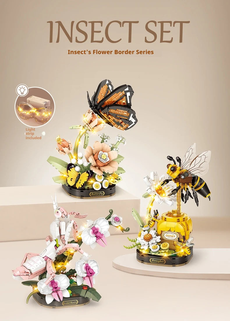 Bloques de Construcción de la Serie de Insectos Brillantes LOZ, Mini Modelo DIY, Decoración para el Hogar, Regalo de Cumpleaños para Adultos