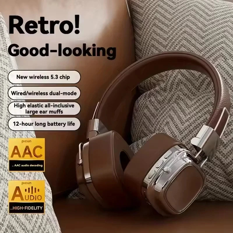 2025 nuevo 5,3 auriculares inalámbricos Bluetooth plegables auriculares Gamer elección Retro sobre la oreja auriculares DJ sonido estéreo Bluetooth