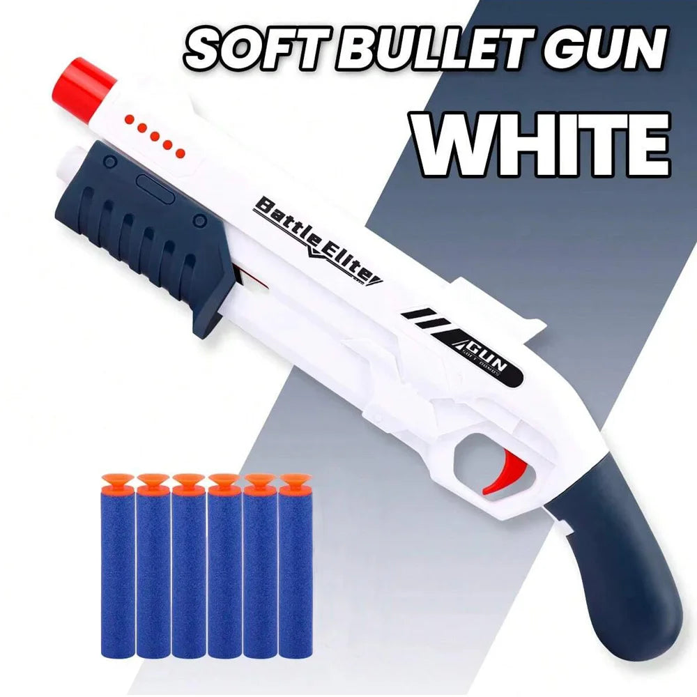 Lanzador de dardos de espuma Manual, bala suave duradera para exteriores, juguete de batalla, pistola de juego para niños y niñas, regalos de Halloween y Navidad