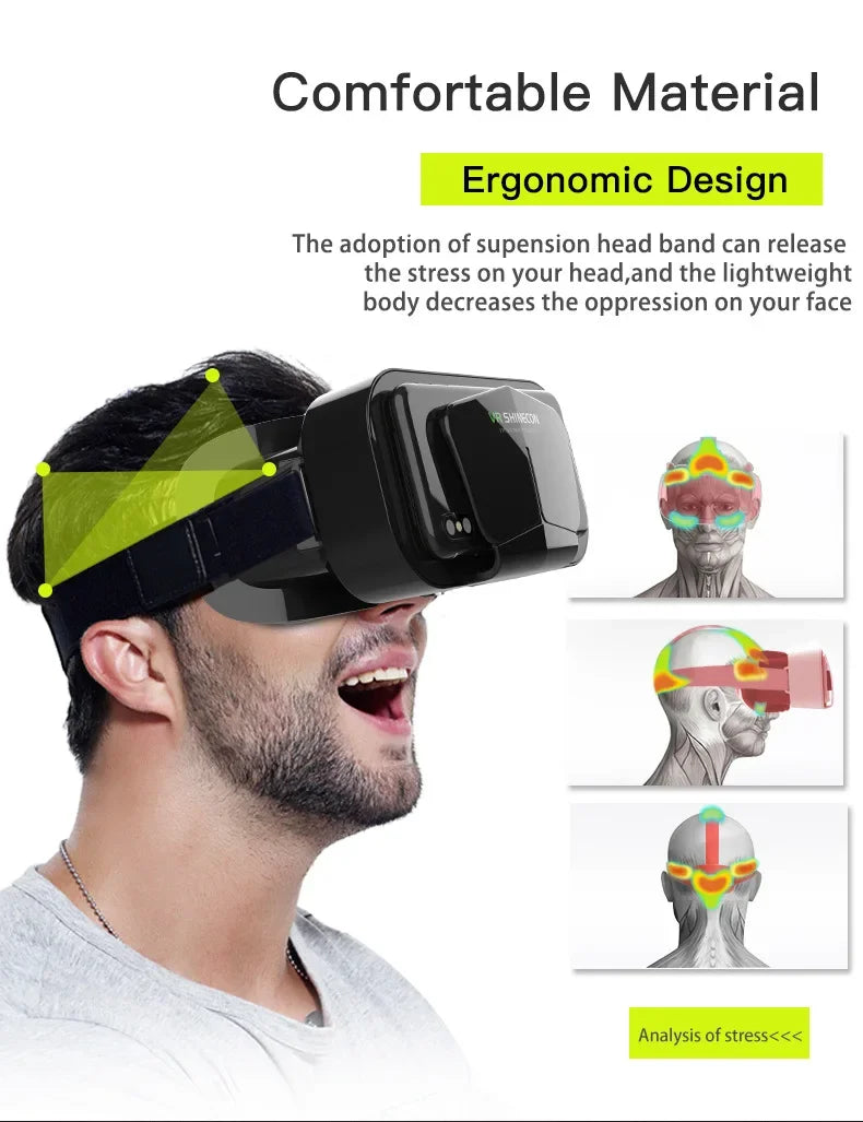 Shinecon Viar-gafas 3D VR, dispositivo de Realidad Virtual, lentes para casco, auriculares, gafas inteligentes para teléfono inteligente, Realidade móvil