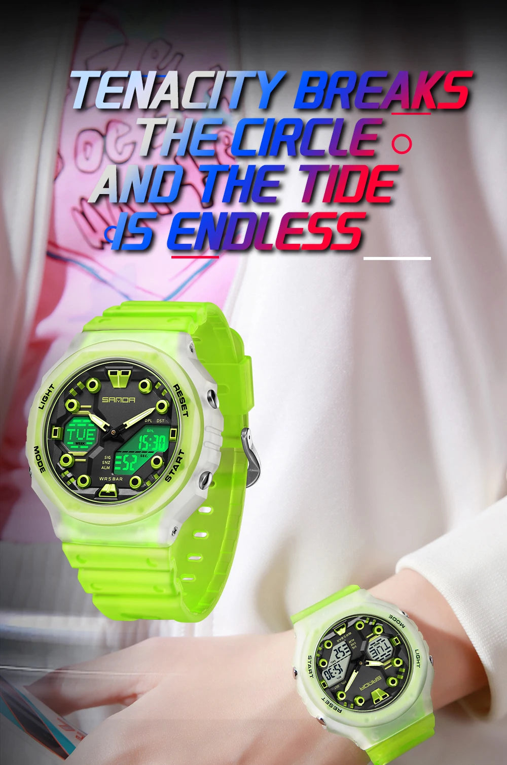 Reloj Digital SANDA 6200 para Hombre, Deportivo LED Impermeable 50M