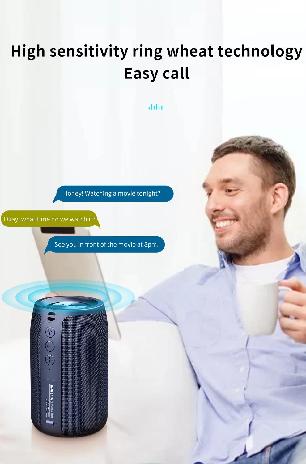 Altavoz inalámbrico Zealot-S32 para exteriores, Subwoofer portátil, resistente al agua IPX 6, emparejamiento Dual, batería de 1800mAh