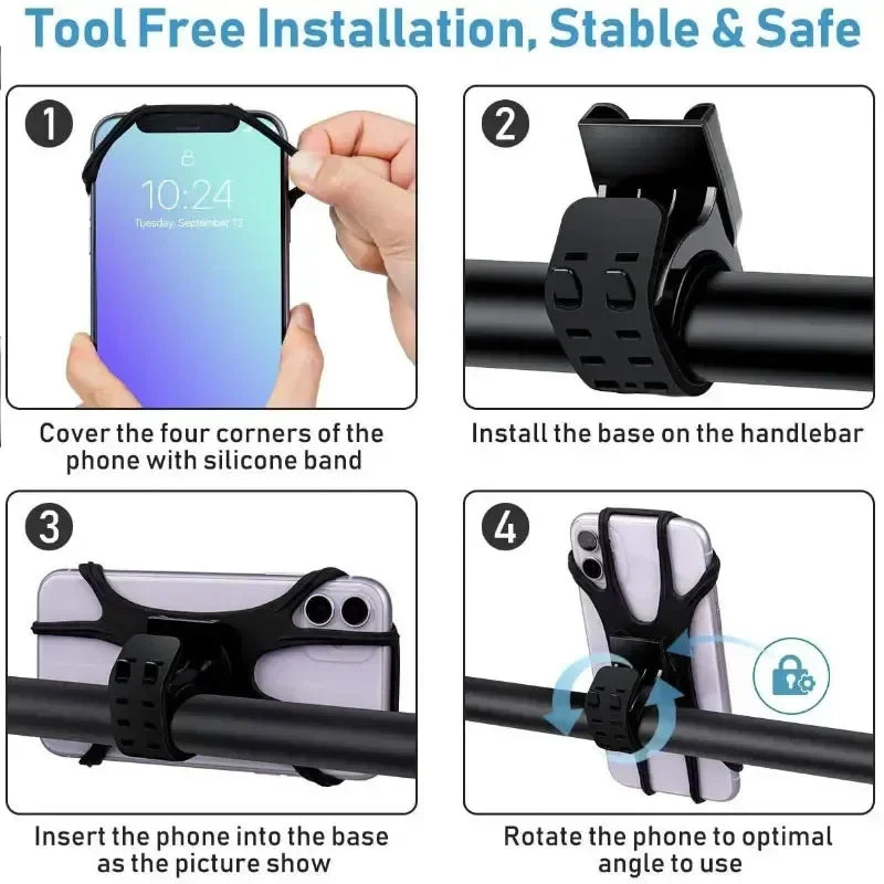 Soporte para Teléfono de Bicicleta, Soporte para Celular de Motocicleta, Soporte para iPhone, Samsung, Xiaomi, Soporte para Teléfono Móvil