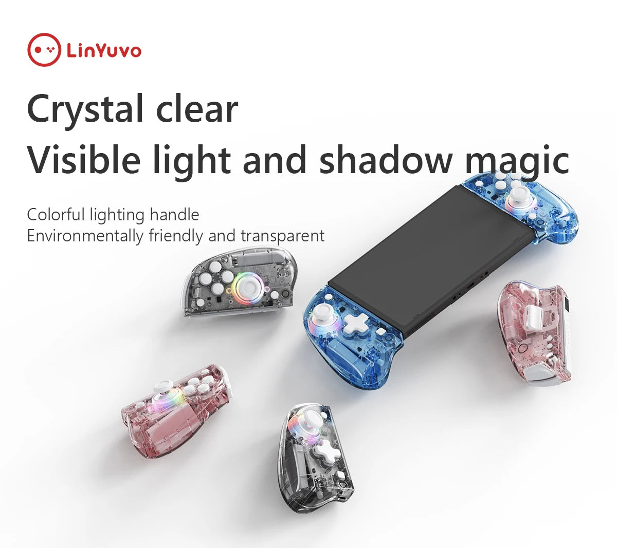 Controlador inalámbrico LinYuvo Meteor Light KS37B para interruptor/OLED con programable/Control de movimiento/doble vibración/Función Turbo