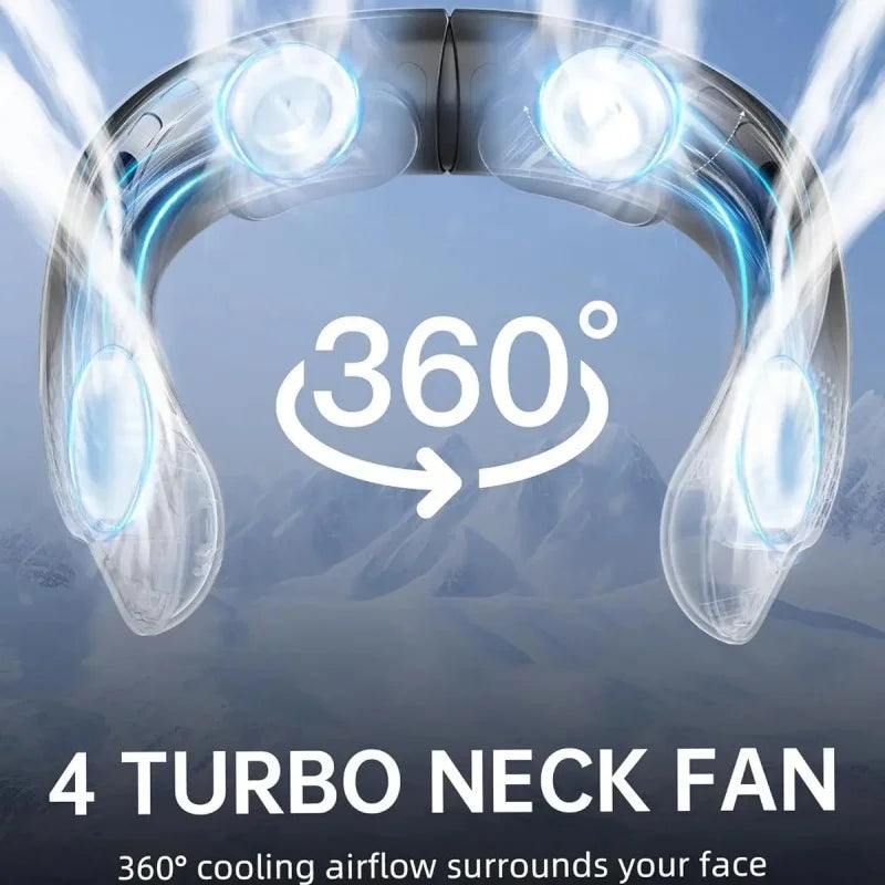 Ventilador de cuello USB de cuatro núcleos, turbina de diseño sin espalda, fácil de controlar y transportar, portátil, para exteriores, regalo de verano, novedad de 2024