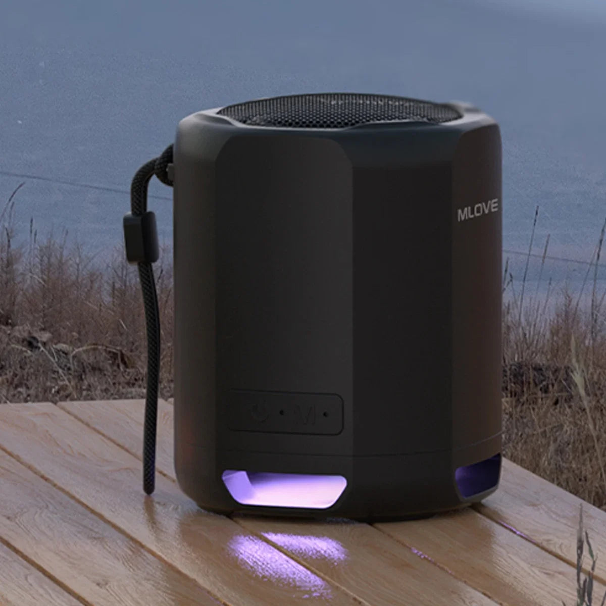 MLOVE Altavoz Bluetooth portátil, Bluetooth 5.3, luces RGB, sonido compacto de alta fidelidad, conectividad TWS