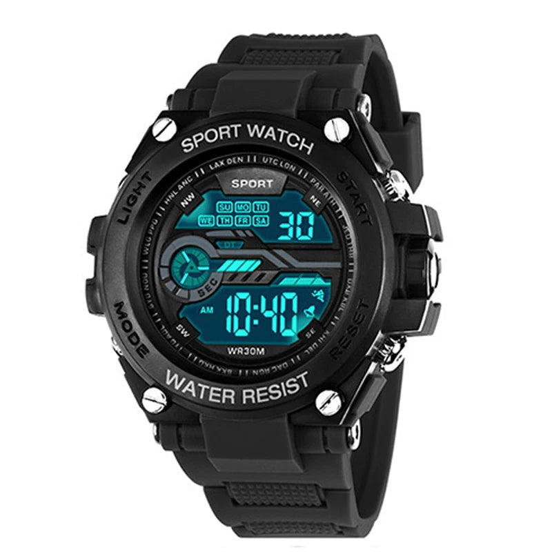 Reloj deportivo YIKAZE para hombre, relojes deportivos impermeables para hombre, reloj militar Digital LED multifunción, reloj despertador, reloj de pulsera electrónico