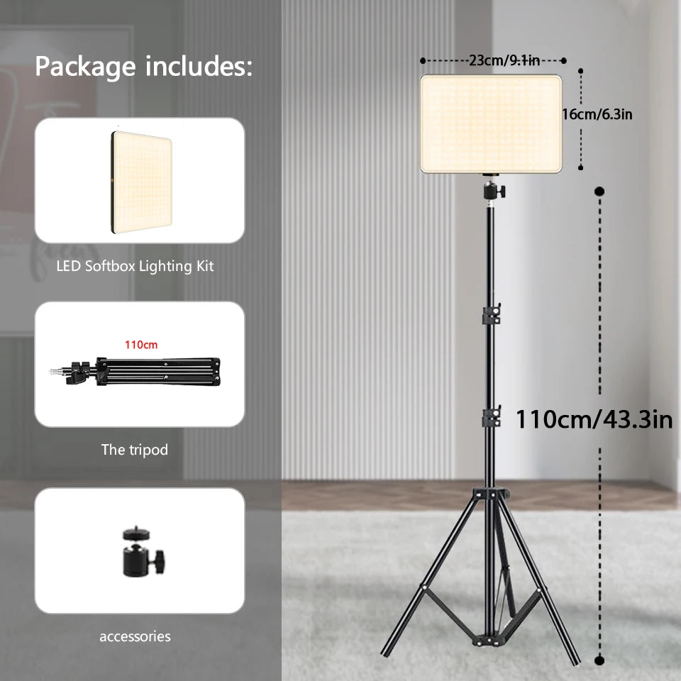 Luces LED para vídeo, iluminación para fotografía de conferencias, luz para Selfie, lámpara de estudio fotográfico con trípode para disparar transmisión en vivo, Zoom TikTok