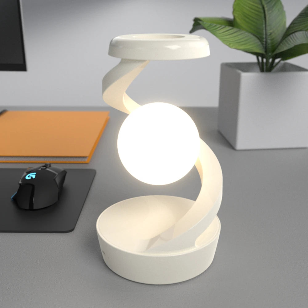 Lámpara de Mesa Flotante con Cargador Inalámbrico RGB