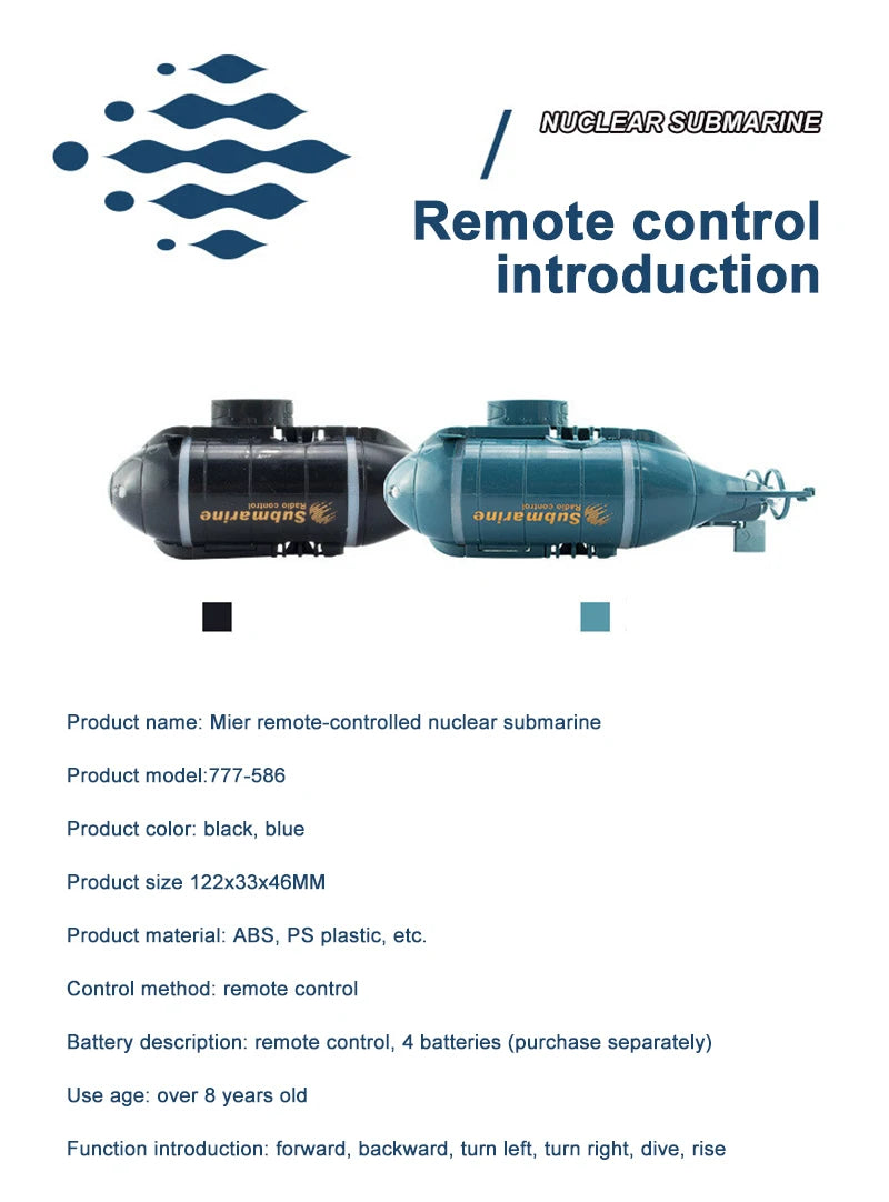 Mini Barco Submarino RC Eléctrico de Alta Velocidad para Niños