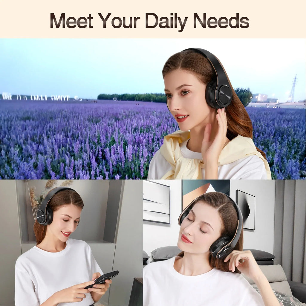 Auriculares Bluetooth 5.3 Inalámbricos con Micrófono y Radio FM