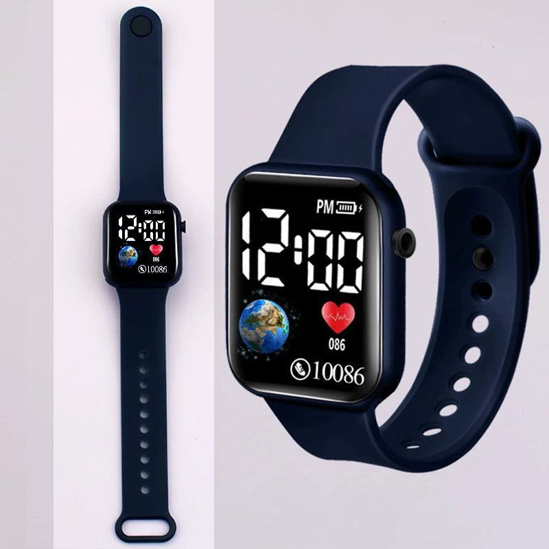 Relojes YIKAZE para niños, reloj Digital LED para niños, correa de silicona, reloj de pulsera electrónico de dibujos animados, reloj deportivo para niños y niñas, regalos