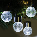 Lámpara LED Solar Colgante para Decoración de Jardín, Vidrio Agrietado, Impermeable para Exteriores