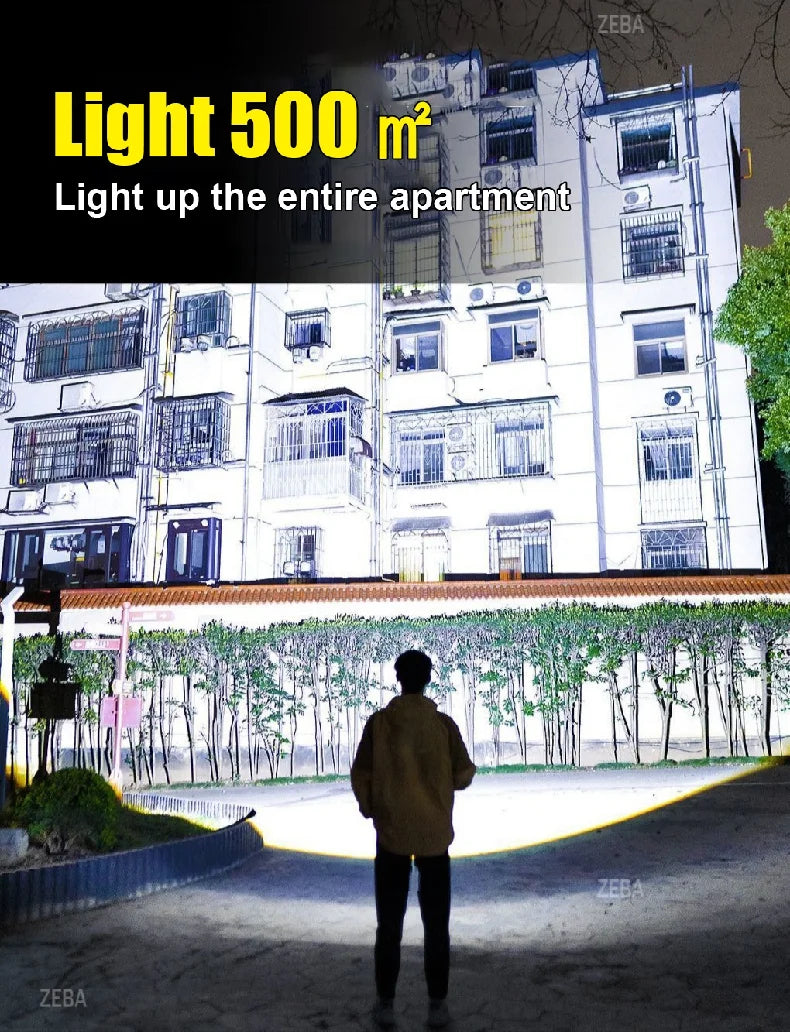 Linterna LED Táctica Recargable de Alta Potencia 680000LM Batería 15000mAh