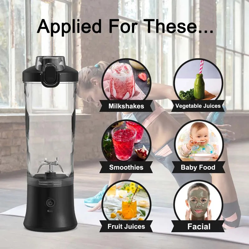 Licuadora Portátil 600ml para Frutas y Batidos