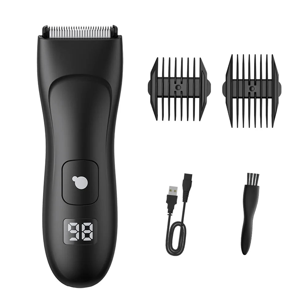    Recortadora de vello corporal para hombres, afeitadora recargable para barba, depiladora de pecho, axilas e ingle
