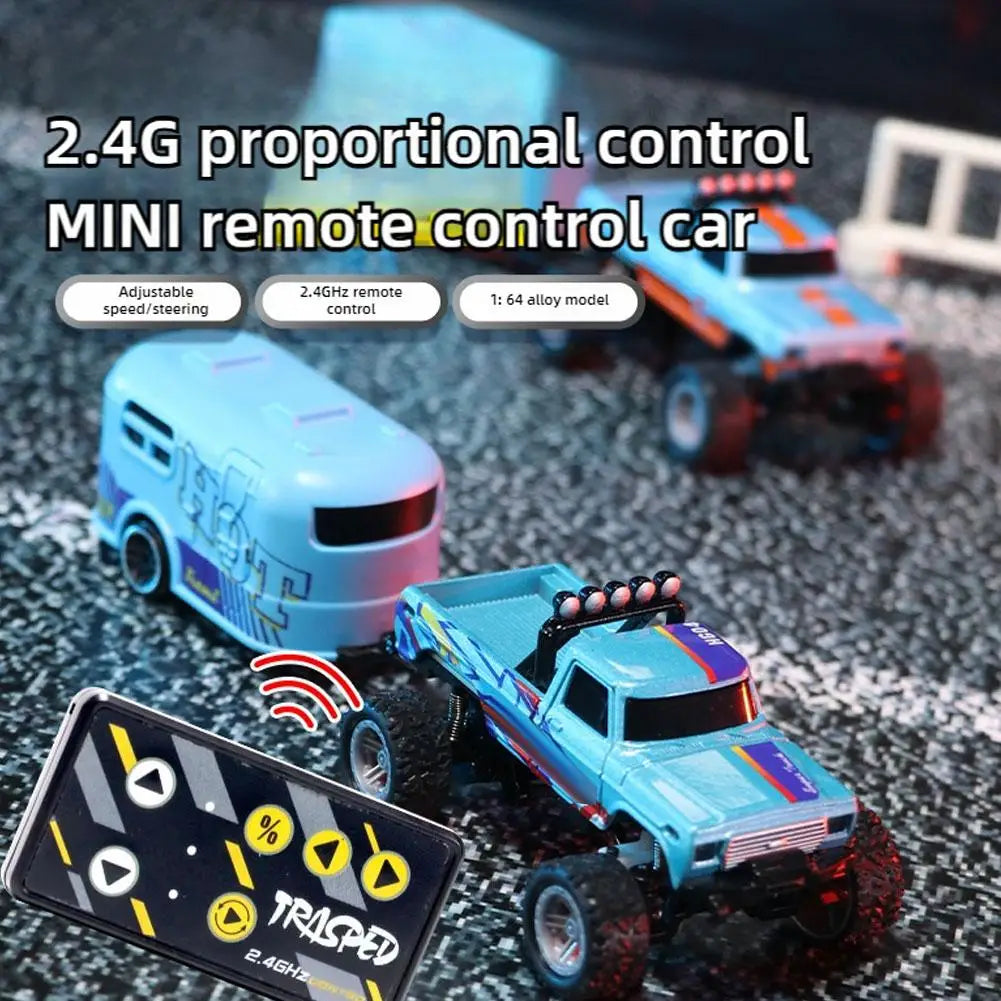 Mini coche de escalada todoterreno con Control remoto de 2,4G, camión monstruo todoterreno RC, modelo de aleación 1/64, vehículo todoterreno de juguete eléctrico