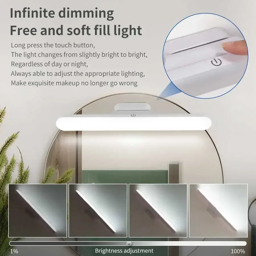 Lámpara LED de Maquillaje con Luz de Espejo 3 Colores