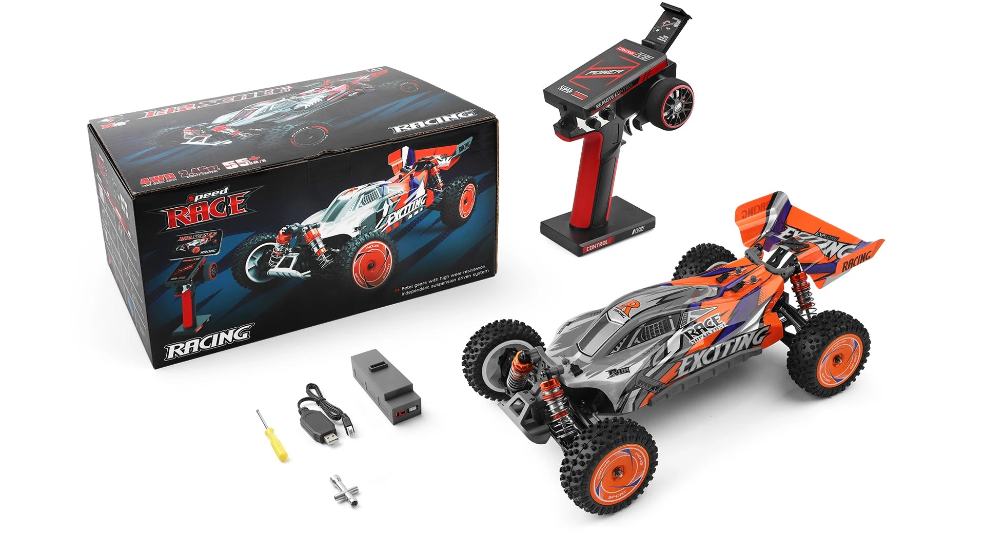 WLtoys 1/12 Autos RC 124008 124010 2.4G de Alta Velocidad   Coche de carreras teledirigido sin escobillas 4WD 60km/h, juguete para niños y adultos, regalo