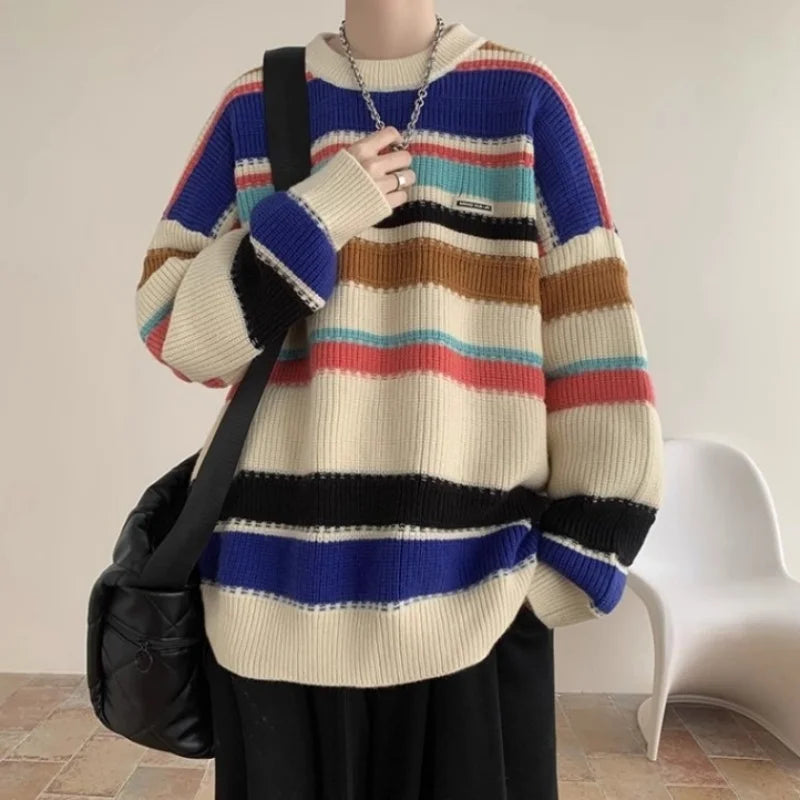 Suéter de Punto Holgado para Hombre - Otoño e Invierno