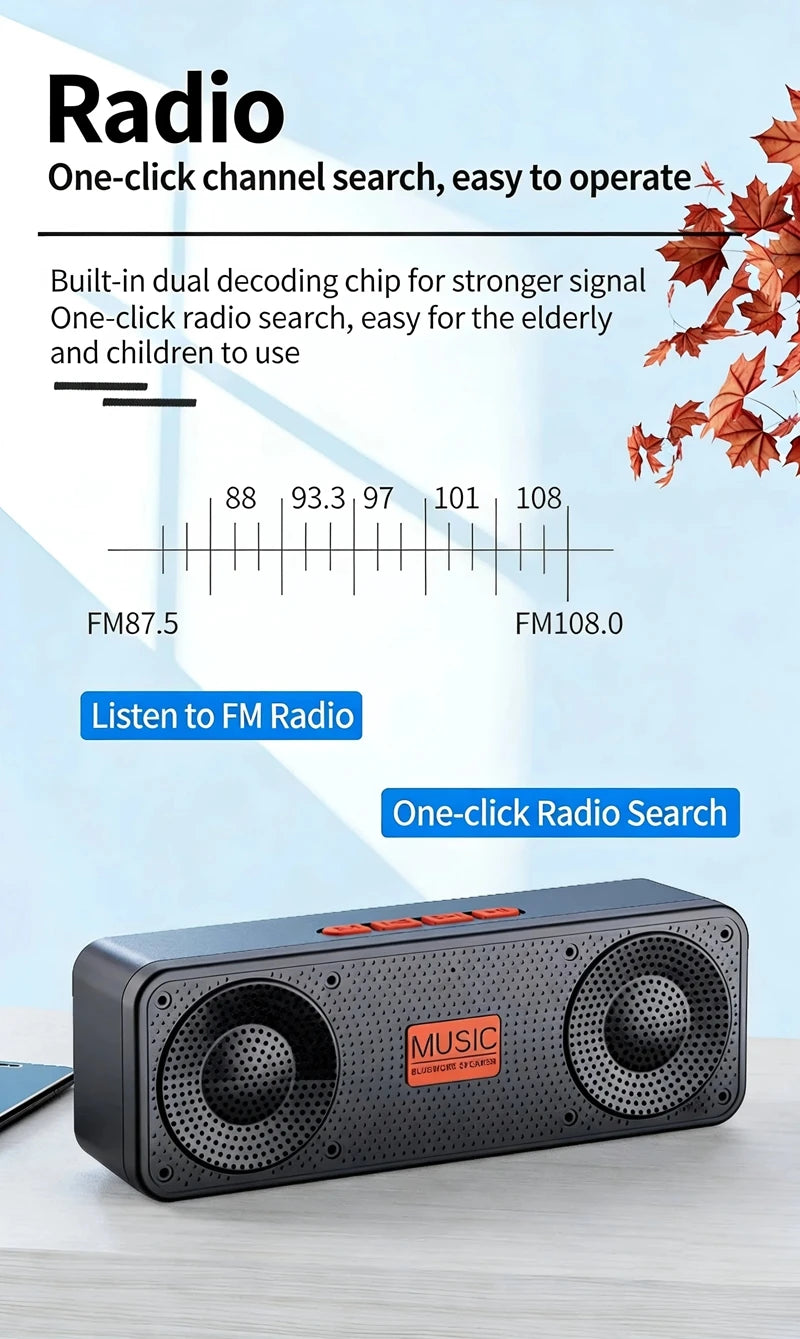 Mini Altavoz Bluetooth Portátil S18 con Radio FM y Tarjeta TF