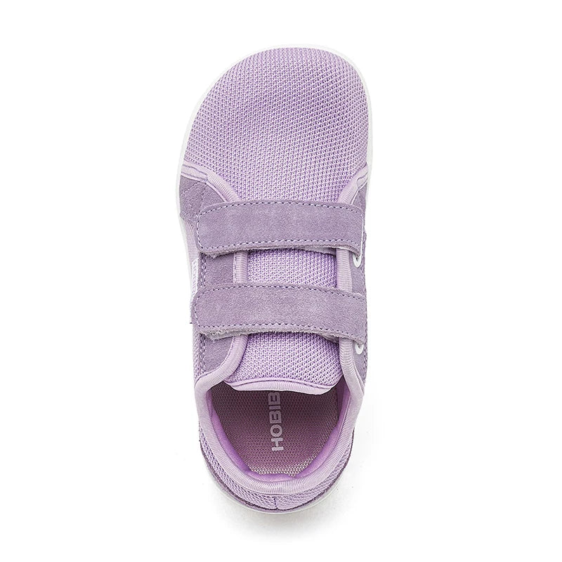 HOBIBEAR Zapatos descalzos para niños y niñas, zapatillas con punta ancha y cierre de gancho, zapatos transpirables ligeros de malla (para niños pequeños/niños pequeños/niños grandes)