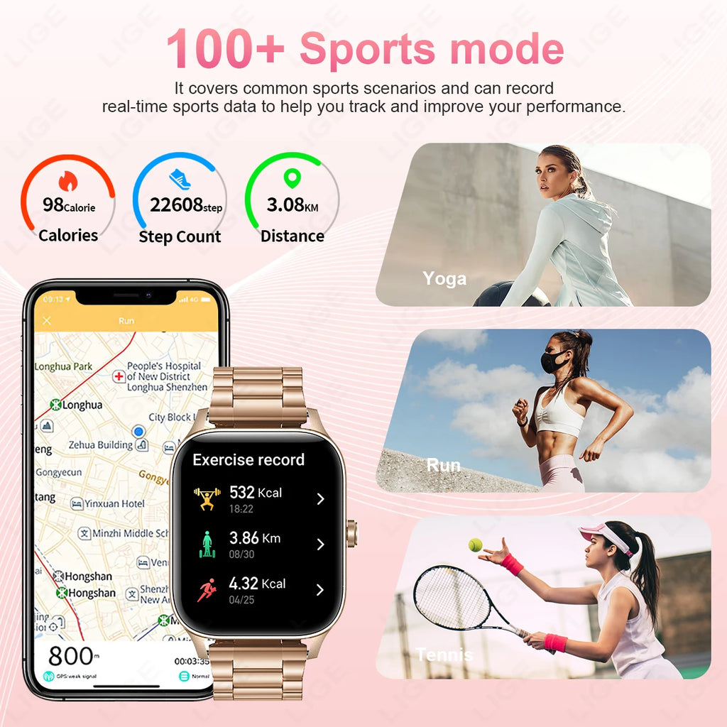 Reloj Inteligente LIGE con Llamadas y Monitor de Sueño