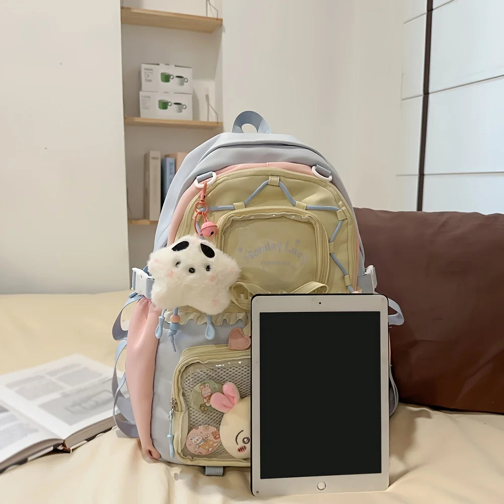 Conjunto de bolsos para mujer, bolsa para el dolor de dos piezas (precioso un tipopo y debe ser mochila), mochila de temporada de regreso a la escuela, mochila bonita y ligera de encaje