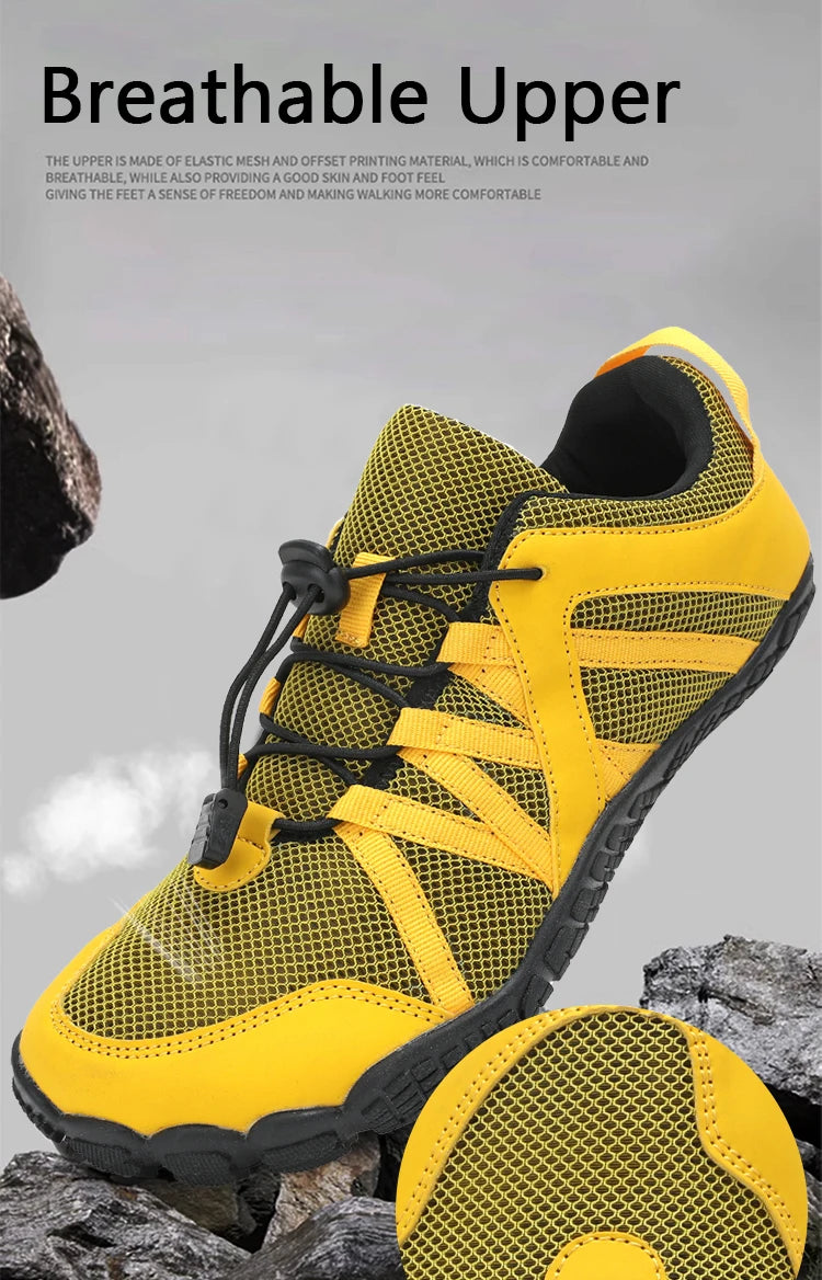 Zapatos de senderismo transpirables para hombre, zapatillas de deporte flexibles para exteriores, zapatos antideslizantes a la moda para caminar para hombre, zapatos informales de escalada de gran tamaño
