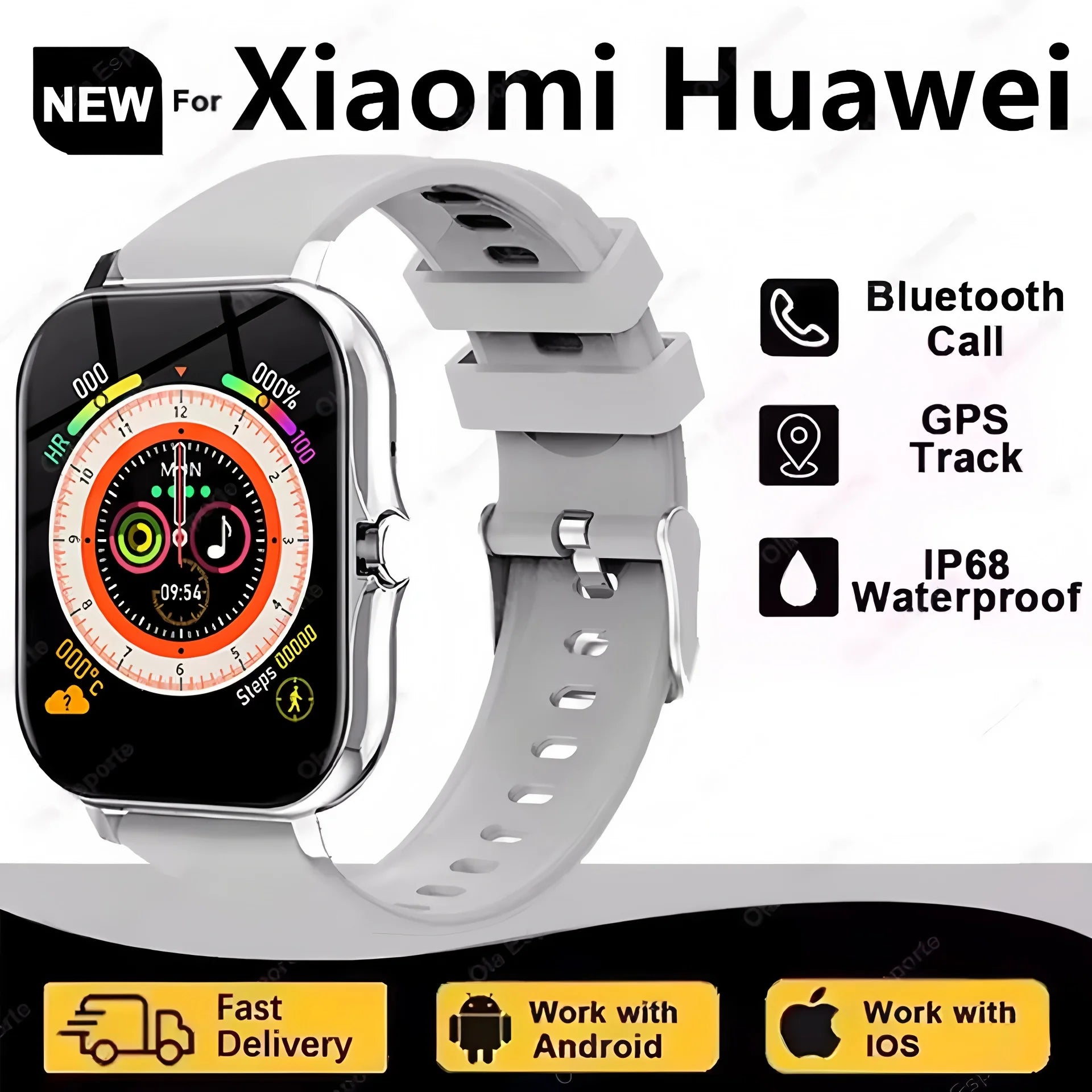 Reloj Inteligente 1.83'' Bluetooth Monitor de Salud Unisex