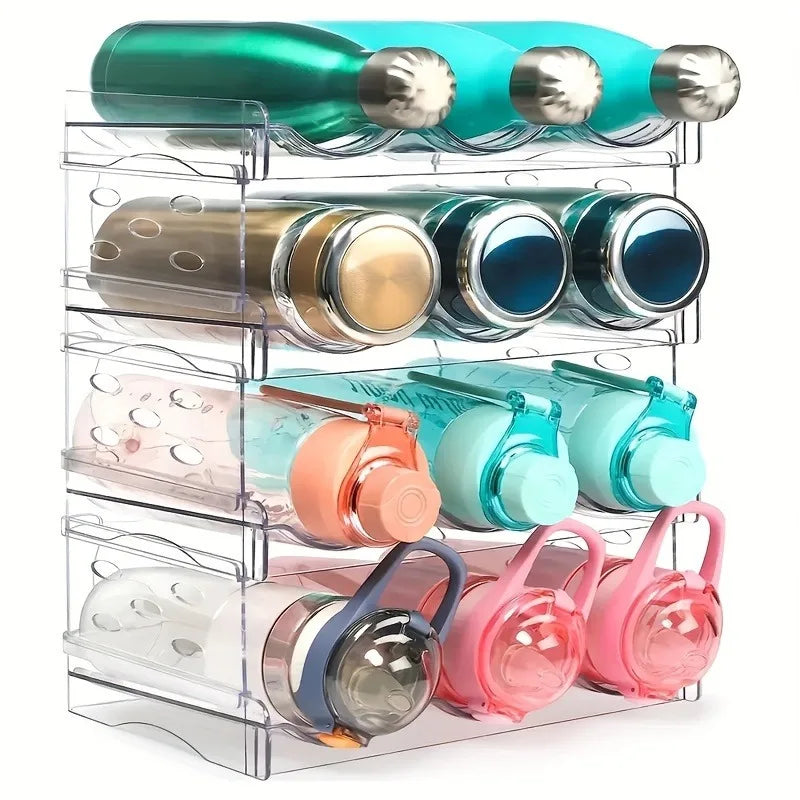 Estante modular expandible para almacenamiento de tazas, organizador transparente de 2 a 3 capas para vasos aislantes, copas de vino, encimera de cocina