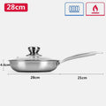 Sartén de acero inoxidable con tapa, sartén antiadherente de panal, sartén no tóxica, sartenes para tortilla de huevo, utensilios de cocina JT561