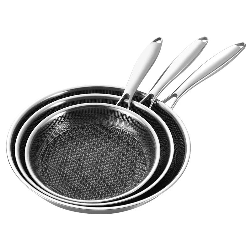 Sartén antiadherente de 20 24 y 28cm, sartén de cocina de acero inoxidable, sartén híbrida sin PFOA, sartén de cocina apta para lavavajillas JT562