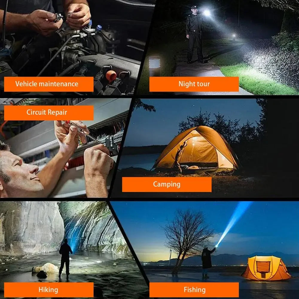 Linterna LED Dinamo de Manivela Solar para Camping