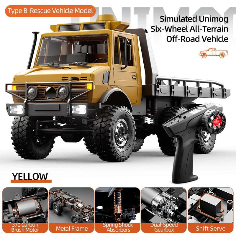 C8823 6WD RC coche 1/18 todoterreno vehículo de Control remoto 2,4G alta velocidad escalada transporte rescate oruga modelo juguetes para niños