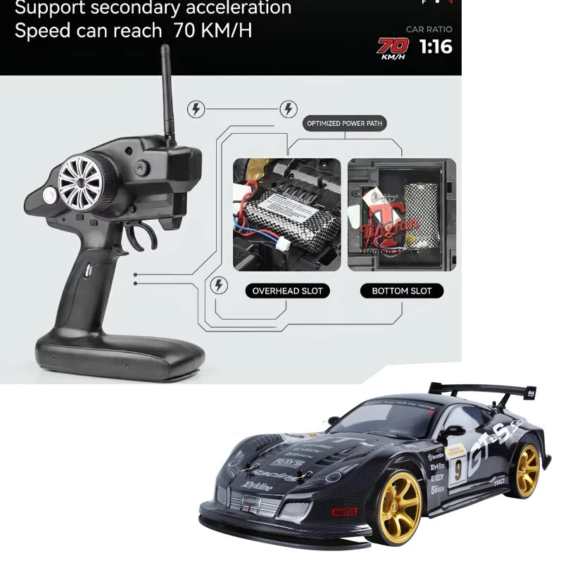 1:10 4wd 70 km/h Rc Drift Car ruedas a la deriva anticolisión todoterreno coches de carreras Rc todoterreno 4 × 4 juguetes Rc Drift Car de gran velocidad