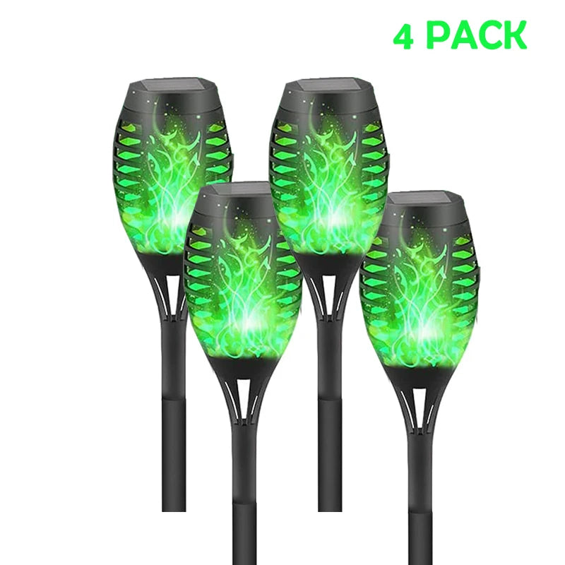 Luces Solares Antorcha Llama Solar RGB 12LED para Jardín Pack x6