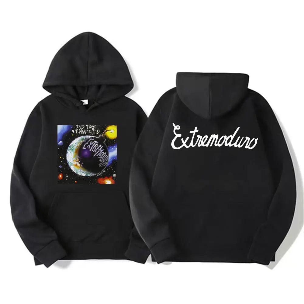 Buzo con Capucha Estampado Rock Punk - Estilo Urbano Oversized