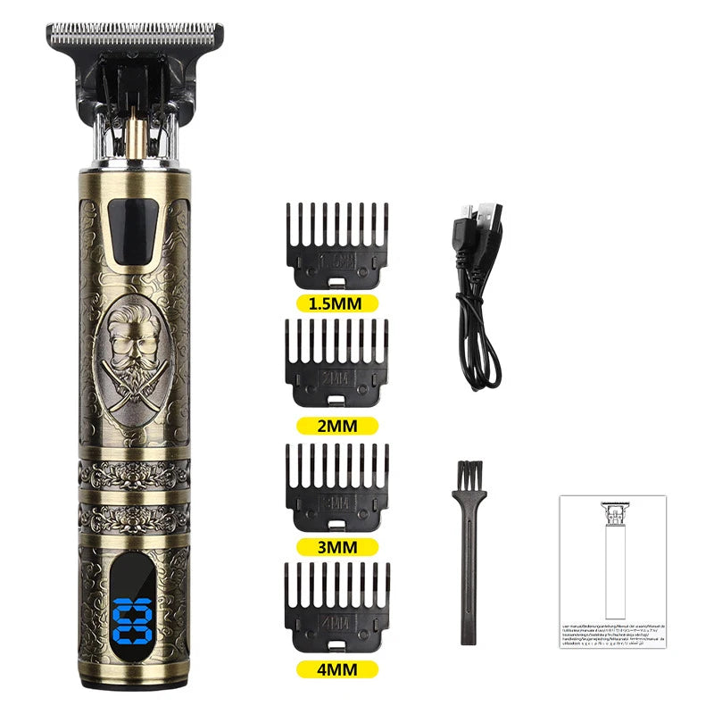 Cortapelos Eléctrico con Pantalla LCD, Máquina de Cortar Pelo y Barba, Recortadora Recargable para Hombres